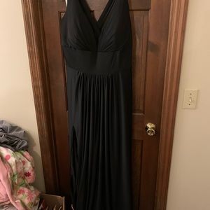 Black floor length bridesmaid dress